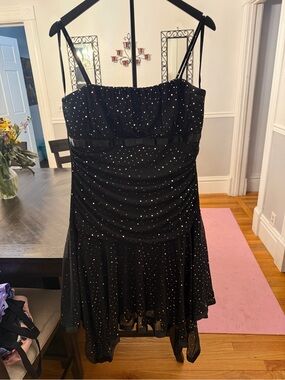 Taboo Black Dress with Silver Dot Accents